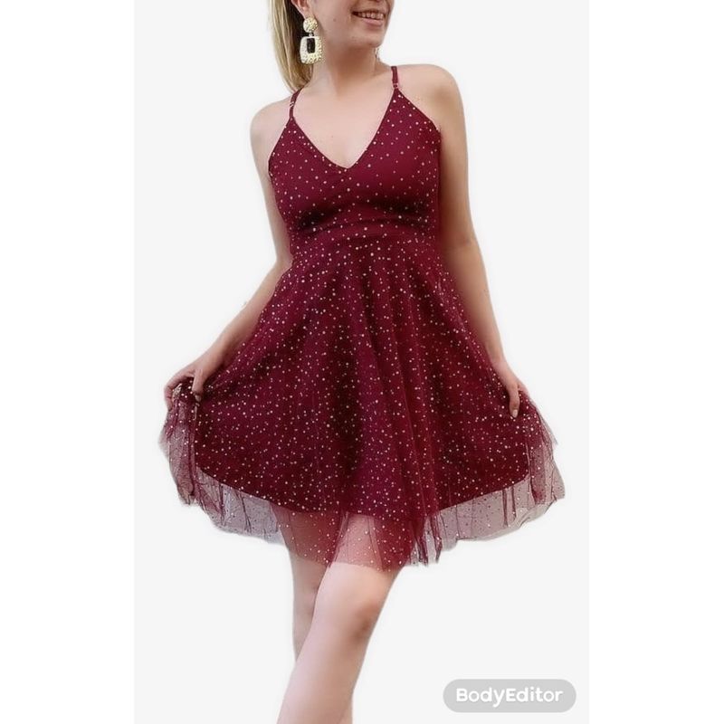 LUNA - Mini Vestido Con Brillos Luna 2183