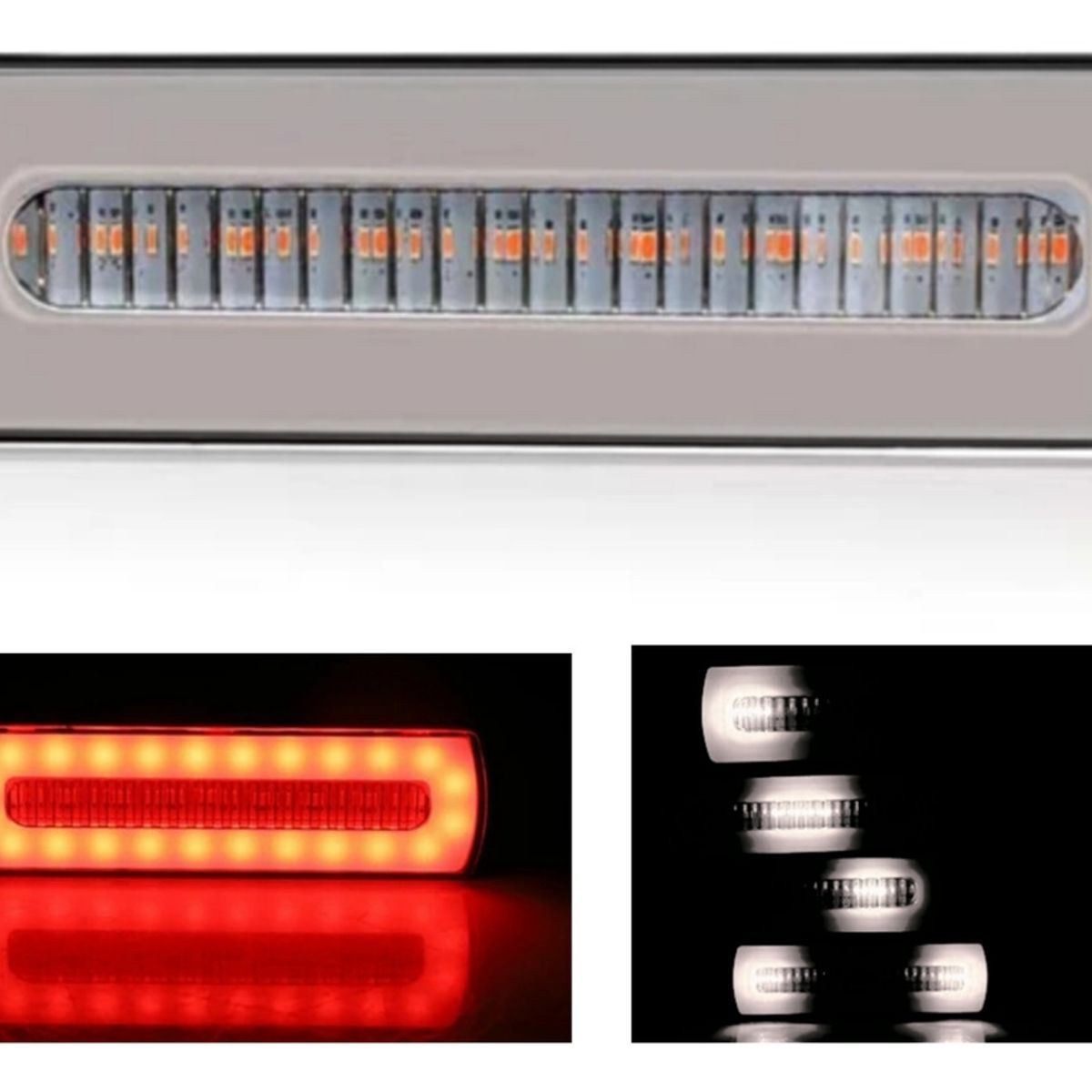GENERICO - Luz Led Trasera Freno Posición Lateral Trocha Bicolor 12-24v BR
