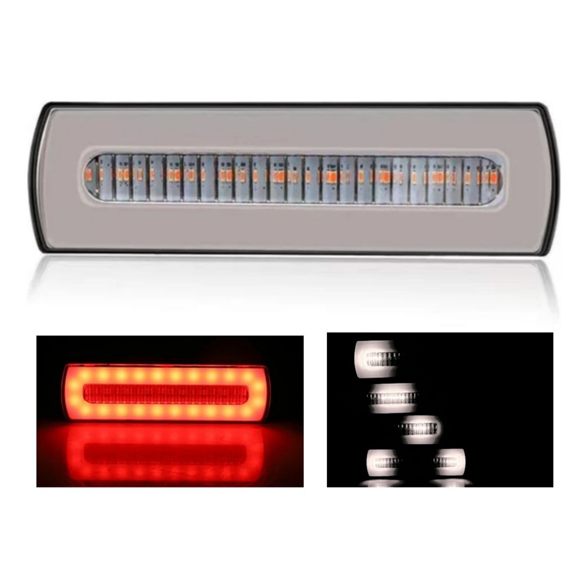 GENERICO - Luz Led Trasera Freno Posición Lateral Trocha Bicolor 12-24v BR