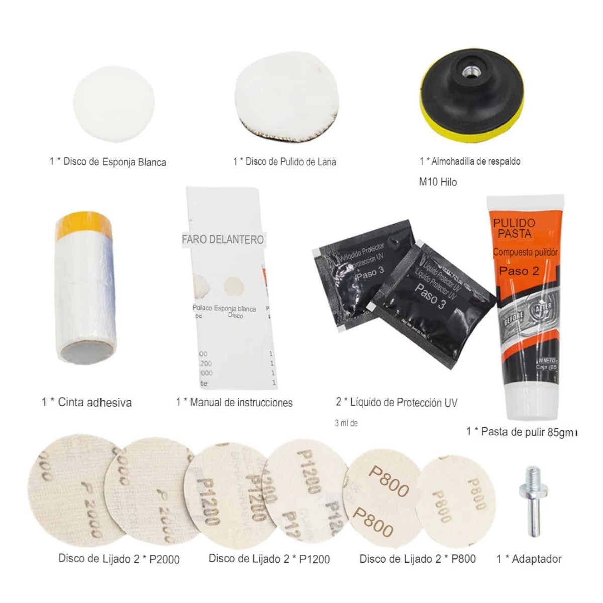 GENERICO - Kit de Restauración para Faros de Coche