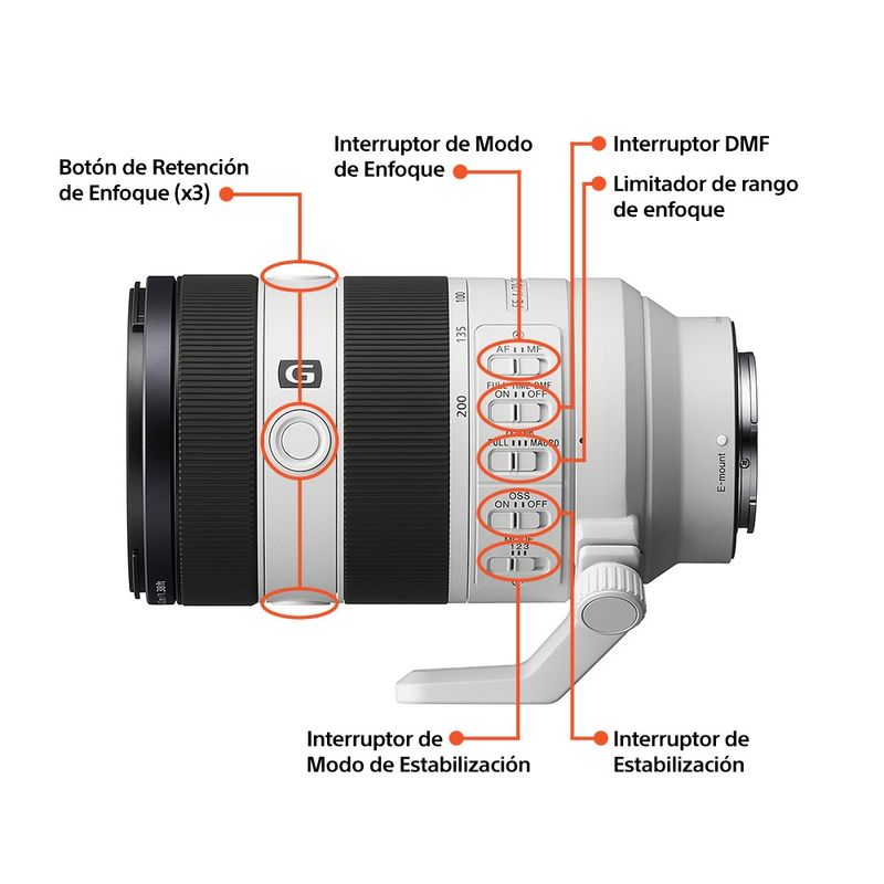 SONY - Lente teleobjetivo FE 70-200 mm SEL70200G2