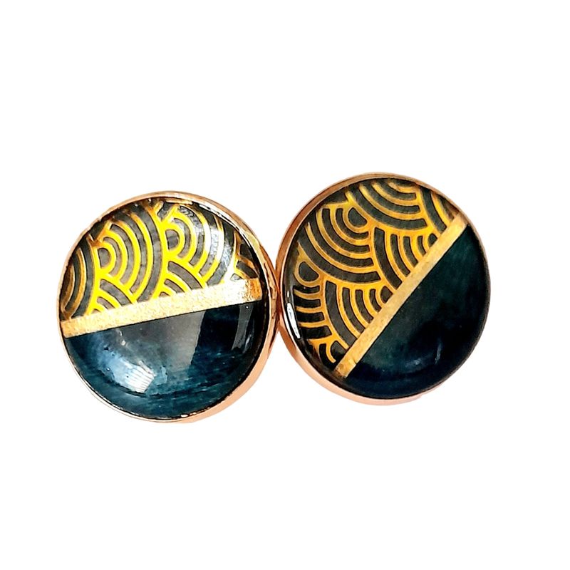 CATHALIFAUDJOYAS - Aros dorados resina CathalifaudJoyas