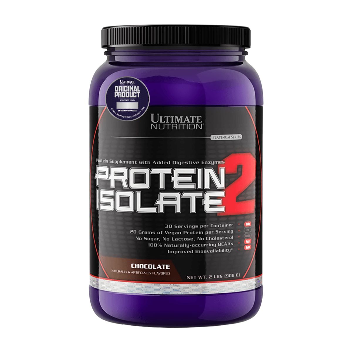 ULTIMATE NUTRITION - Protein Isolate, Proteína Vegetariana (2 Lb) - Original - CHOCOLATE
