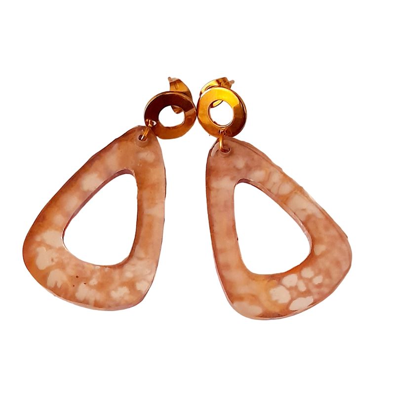 CATHALIFAUDJOYAS - Aros resina craquelados y acero CathalifaudJoyas
