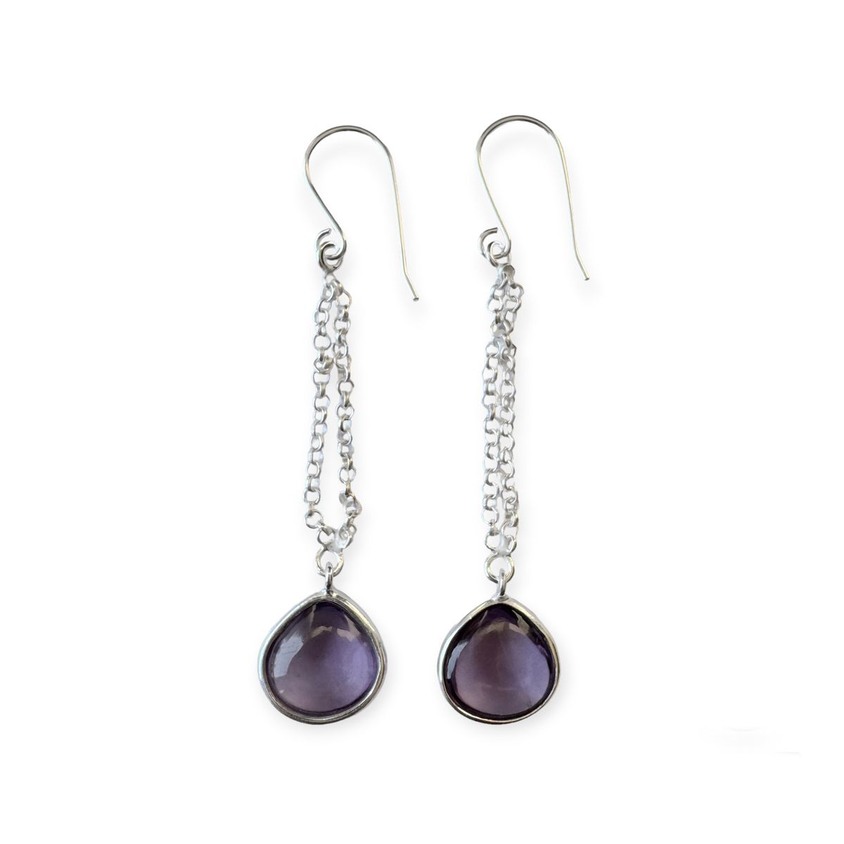 COGGIOLA - Aros Gota Topacio Celeste Colgante Gancho Plata Fina 925