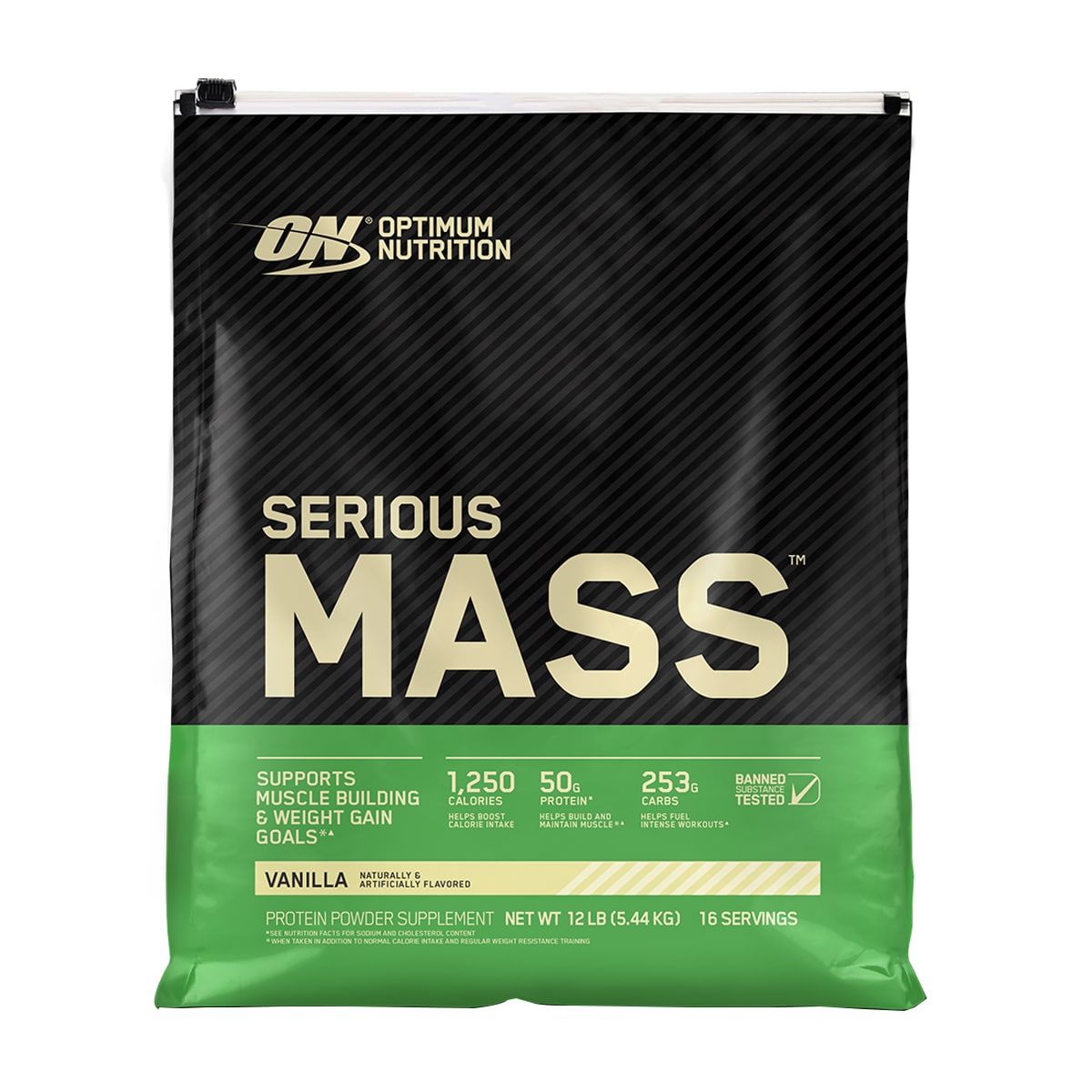 OPTIMUN NUTRITION - Serious Mass, Ganador de peso (12 Lb) - Original - VAINILLA