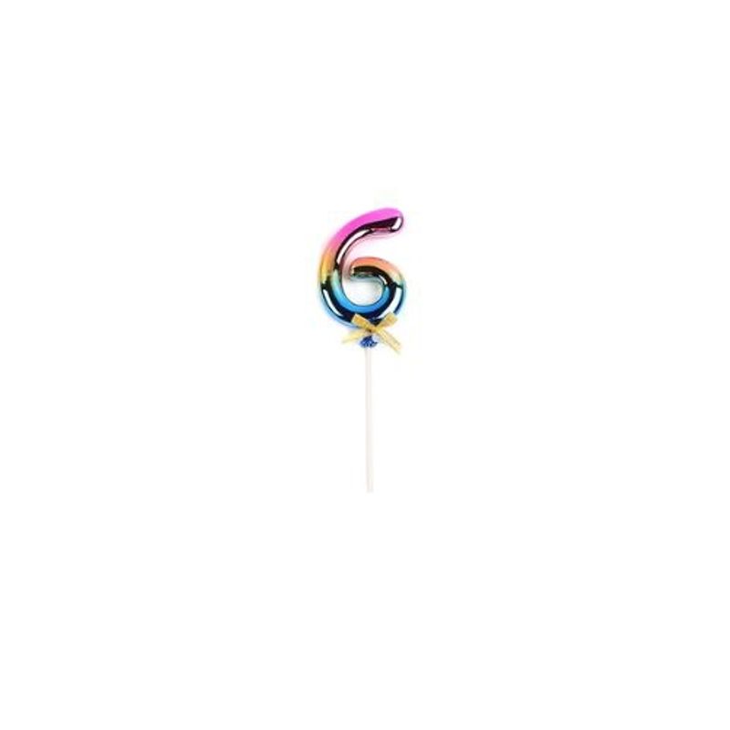 GENERICO - Topper Número 6 Multicolor 20cm