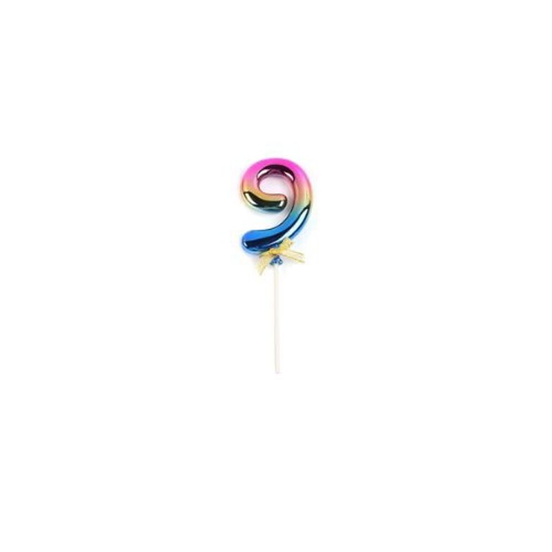 GENERICO - Topper Número 9 Multicolor 20cm