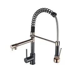 GENERICO - Grifo Mezclador Llave Extraíble Dual Giratorio 2 Boquilla Plateado