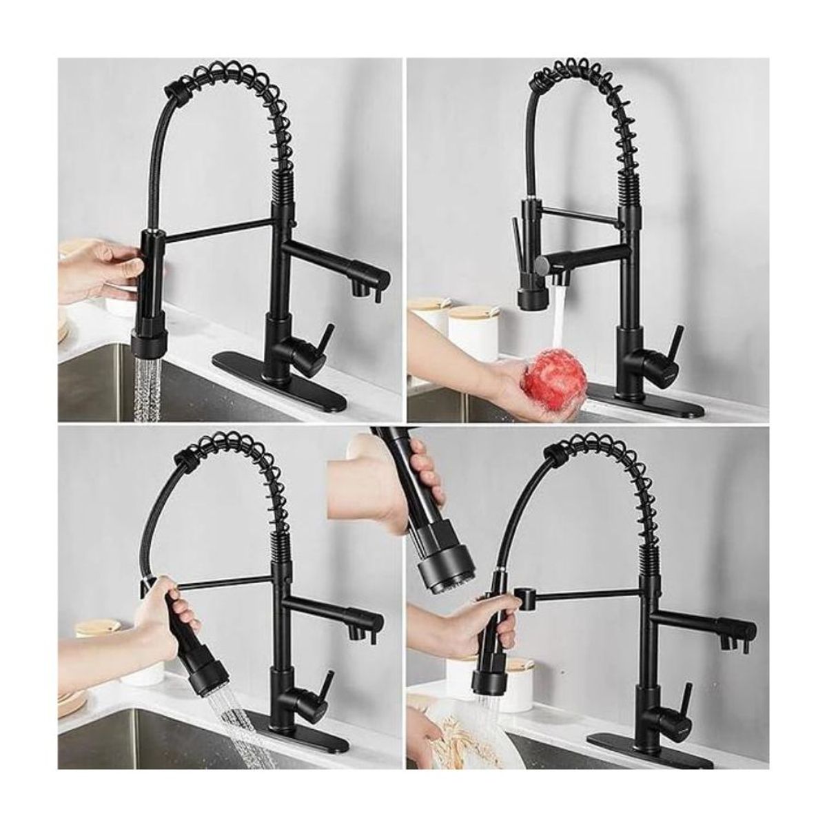 GENERICO - Grifo Mezclador Llave Extraíble Dual Giratorio 2 Boquilla Plateado