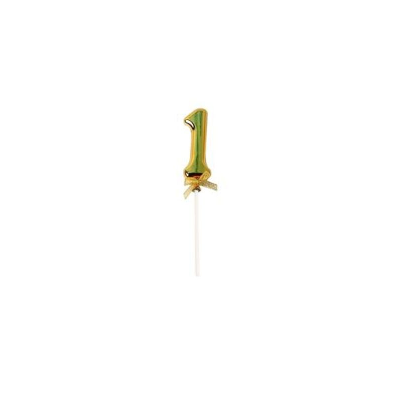 GENERICO - Topper Número 1 Dorado 18cm