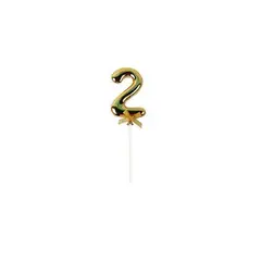 GENERICO - Topper Número 2 Dorado 18cm