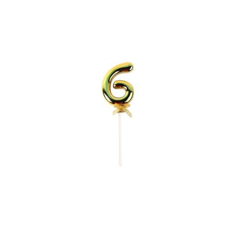 GENERICO - Topper Número 6 Dorado 18cm
