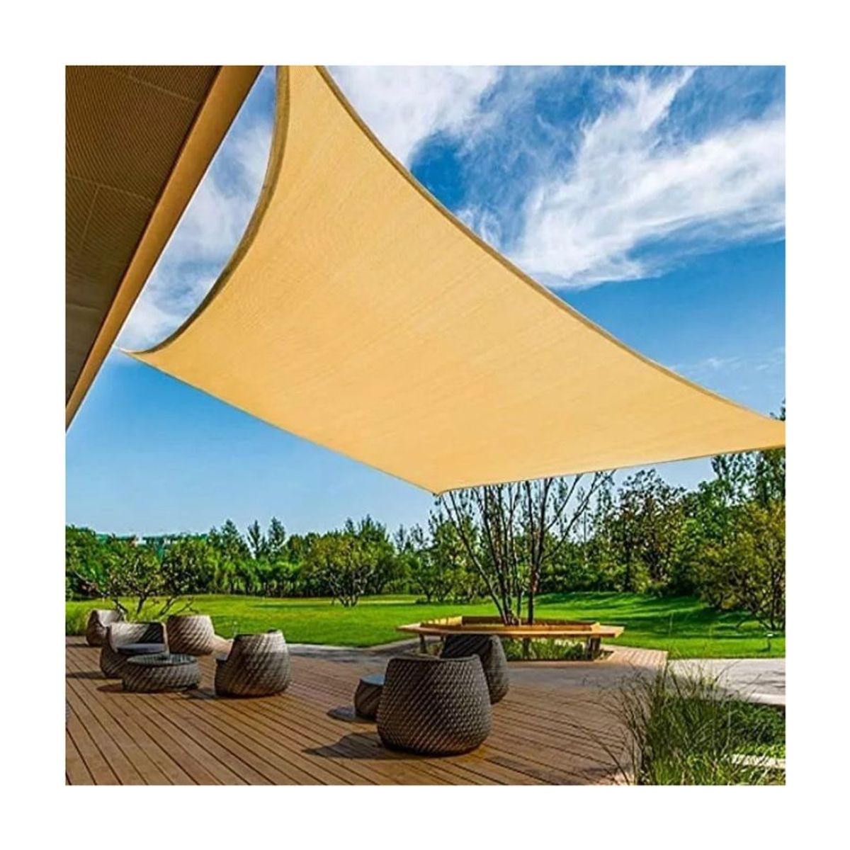 GENERICO - Lona Sombreadora Toldo Vela Cuadrada 6x6