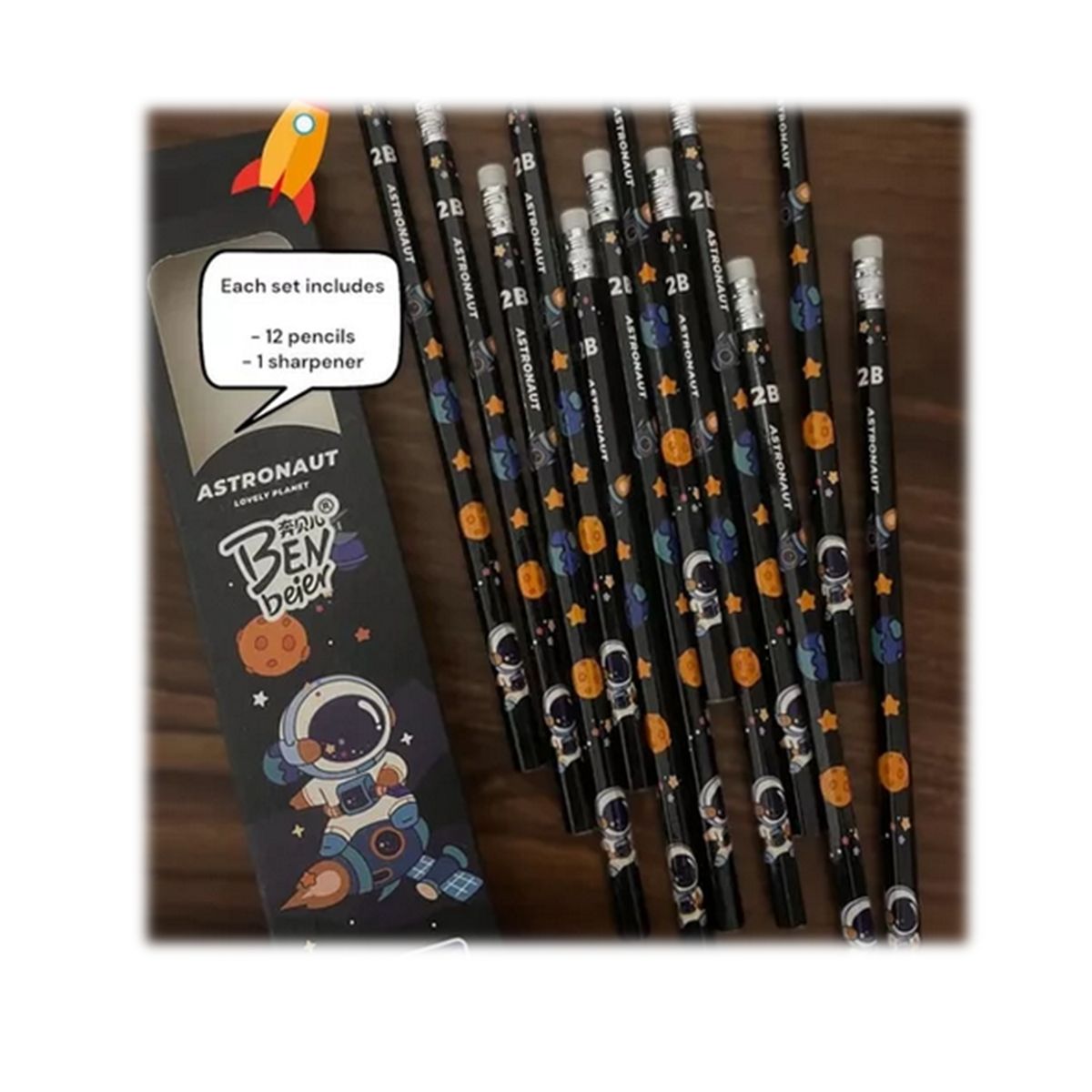 GENERICO - Set Escolar Del Espacio Con 13 Piezas Niñas Utiles Escolares