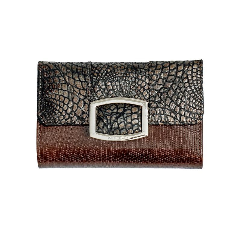 MIURA - Billetera Mujer Miura Mod Alina Cuero Natural con protección RFID