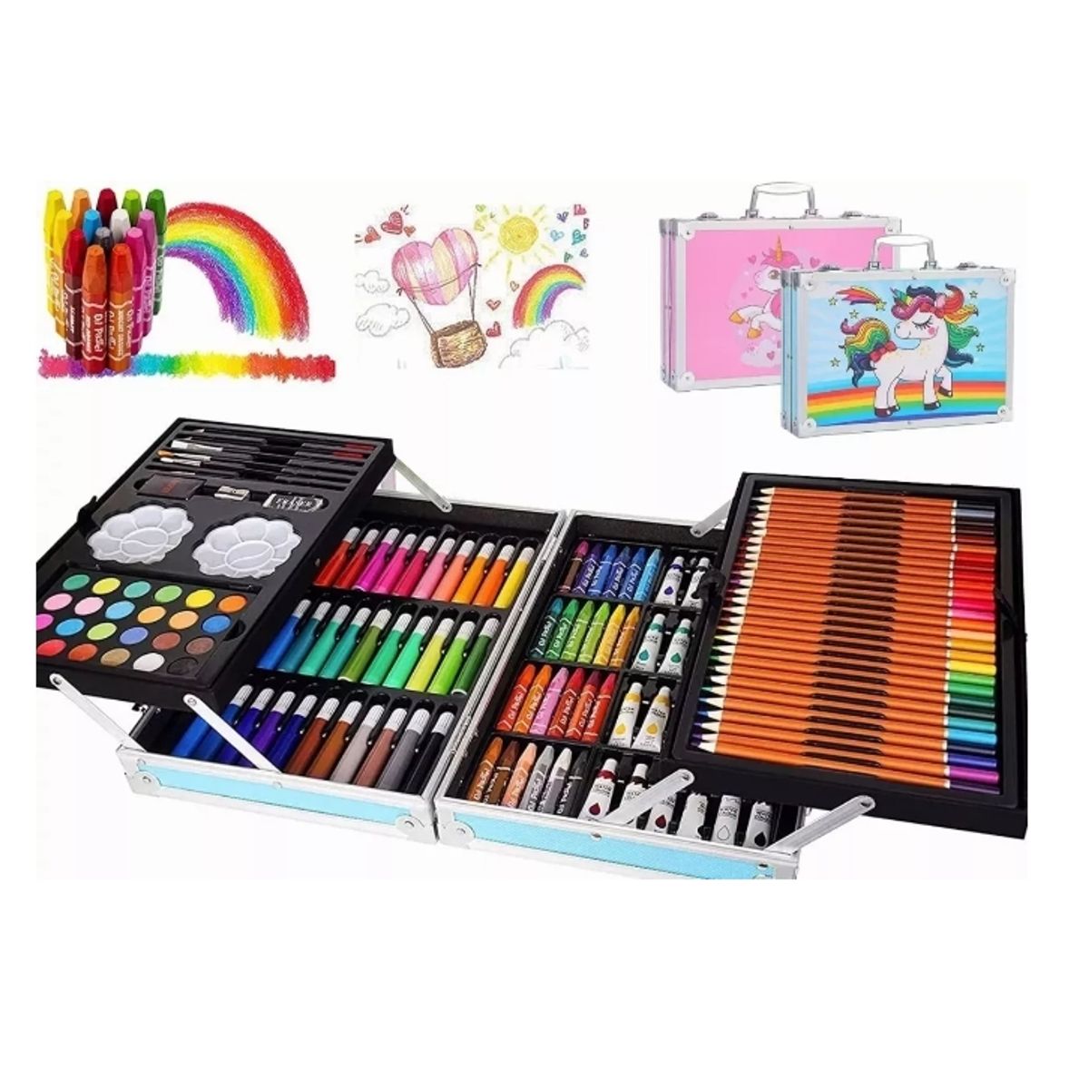 GENERICO - Kit De Lápices De Dibujo Marcadores Plumones Punta 145 Pcs