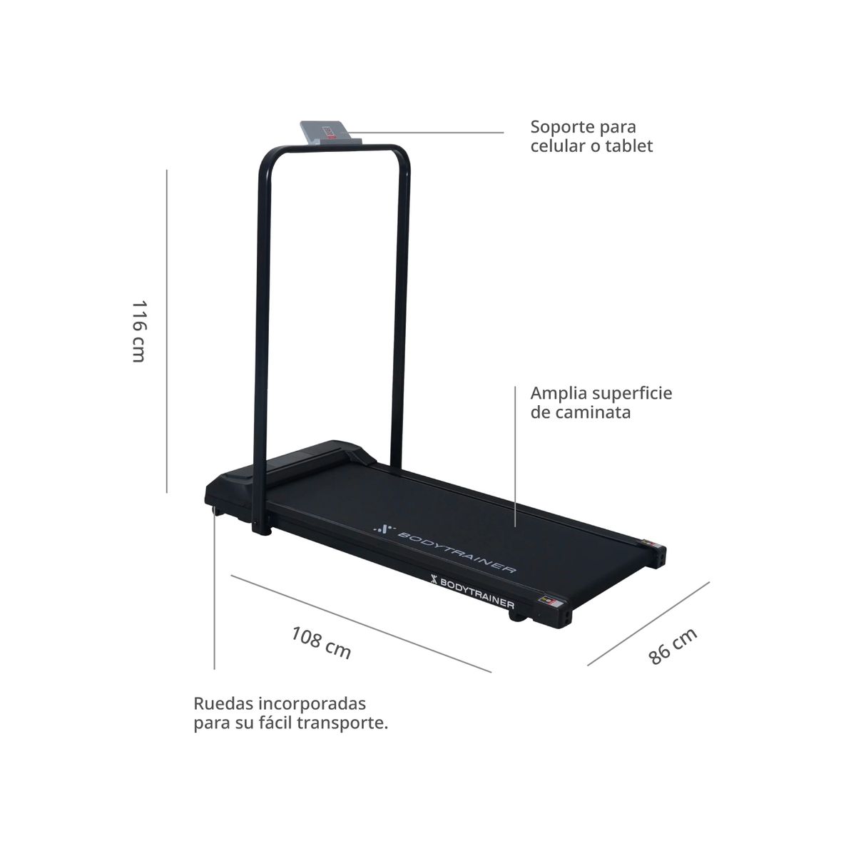 BODYTRAINER - Caminadora Compacta A0+ 8,5 KM/H Plegable