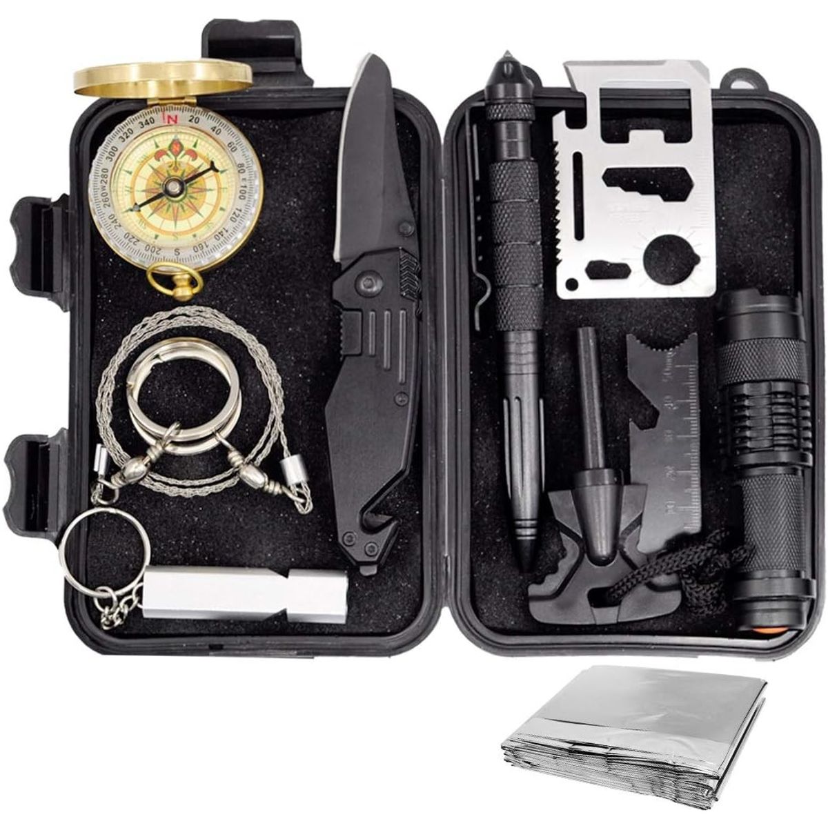 GENERICO - Kit Herramientas De Supervivencia Camping 10 En 1