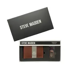 STEVE MADDEN - BILLETERA + LLAVERO CUERO HOMBRE