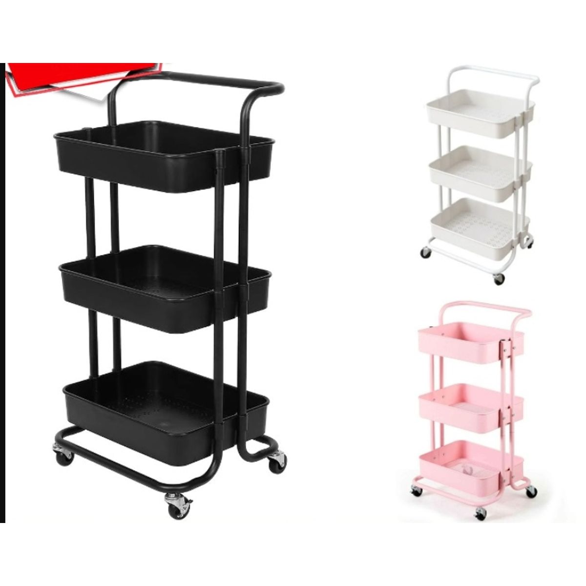 GENERICO - Carrito Organizador Multiuso Con Ruedas Colores Surtidos