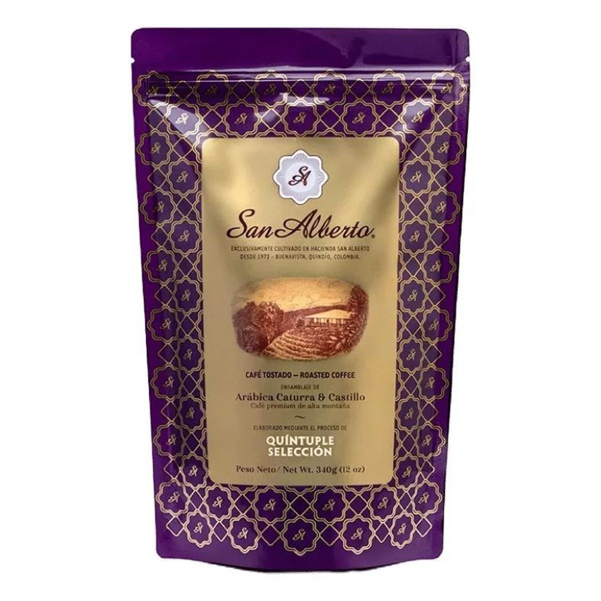 SAN ALBERTO - Café En Grano Molido San Alberto Ensamblaje Arábica Colombiano 340g
