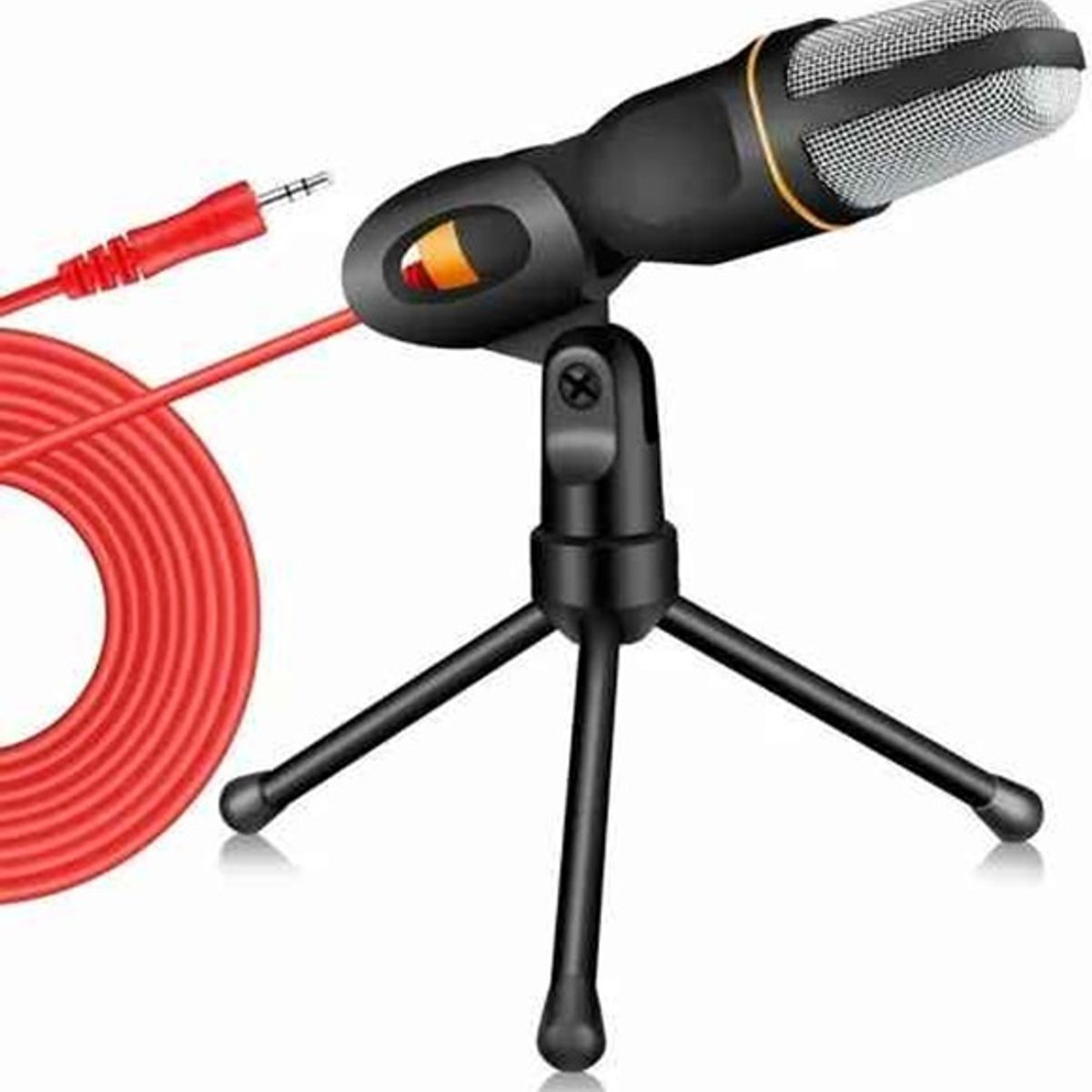 ANDOWL - Micrófono Condensador + Soporte + Auxiliar Q888 - Nexstore