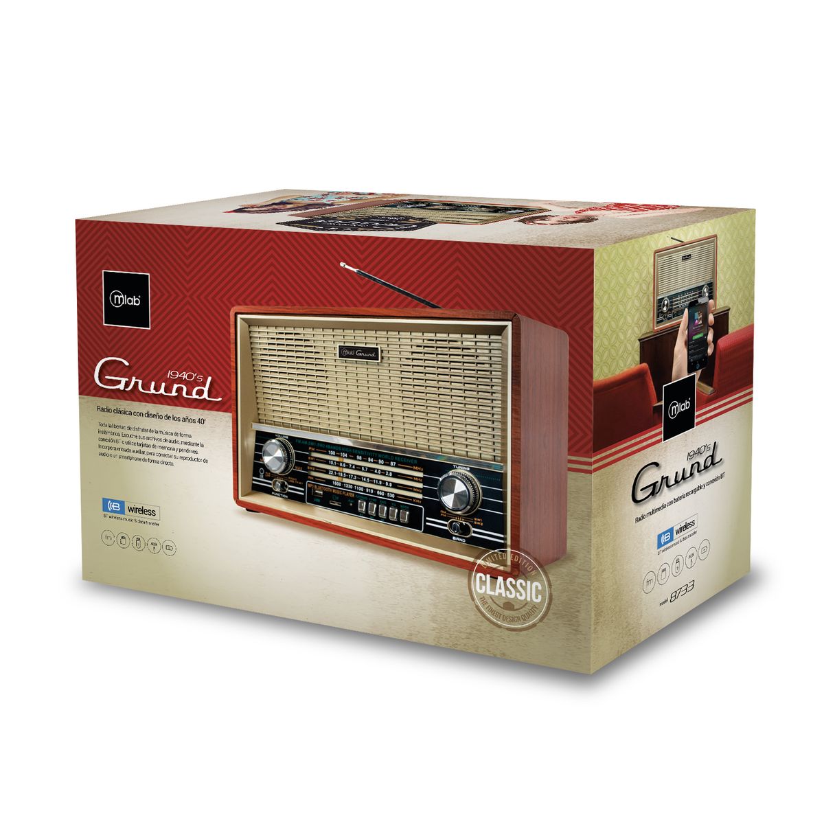 MLAB - Radio Retro Parlante Bluetooth Grund 1940´S Mlab - 8733 Nexstore