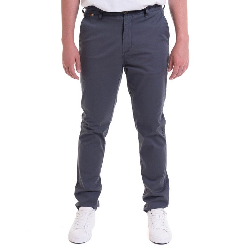 TRUVAL - Pantalon Frente Plano Spandex Azul Piedra TRUVAL