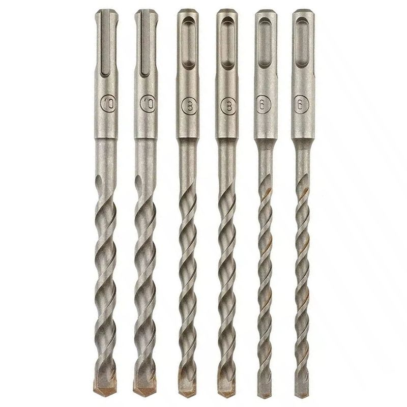 KUANGYE - Juego 6 Brocas Para Concreto Sds Plus 6, 8, 10mm X 2, 160mm