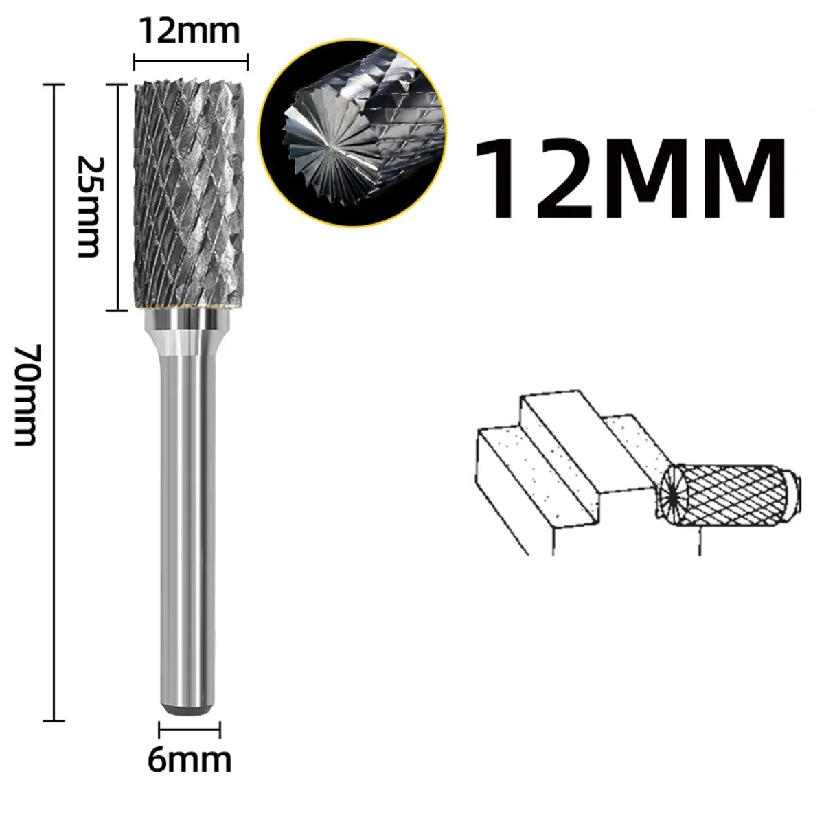 KUANGYE - Lima Rotativa Fresa Broca Carburo Tungsteno Para Metal Duro
