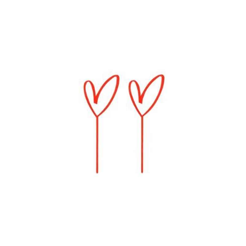 GENERICO - Topper Acrilico Corazon Rojo 4x10cm 2pcs