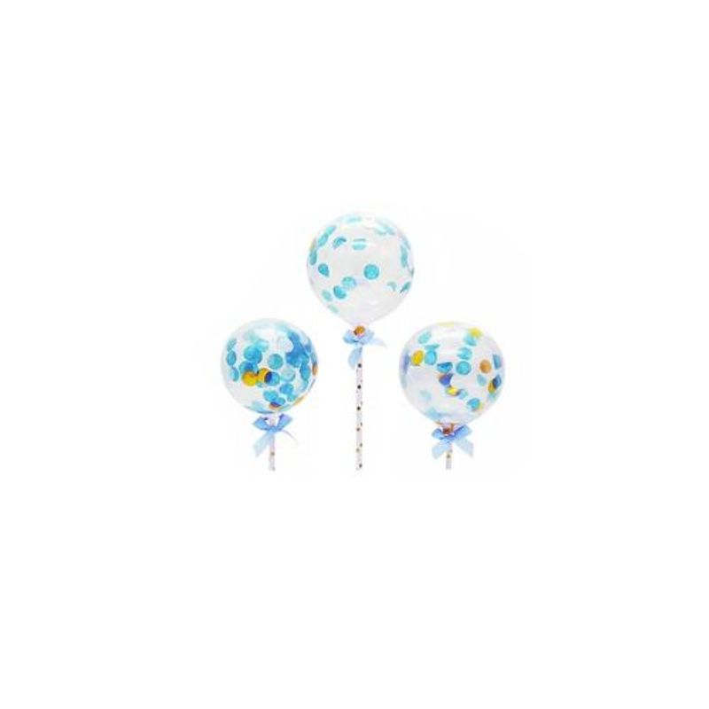 GENERICO - Topper De Globos 3pcs Azul