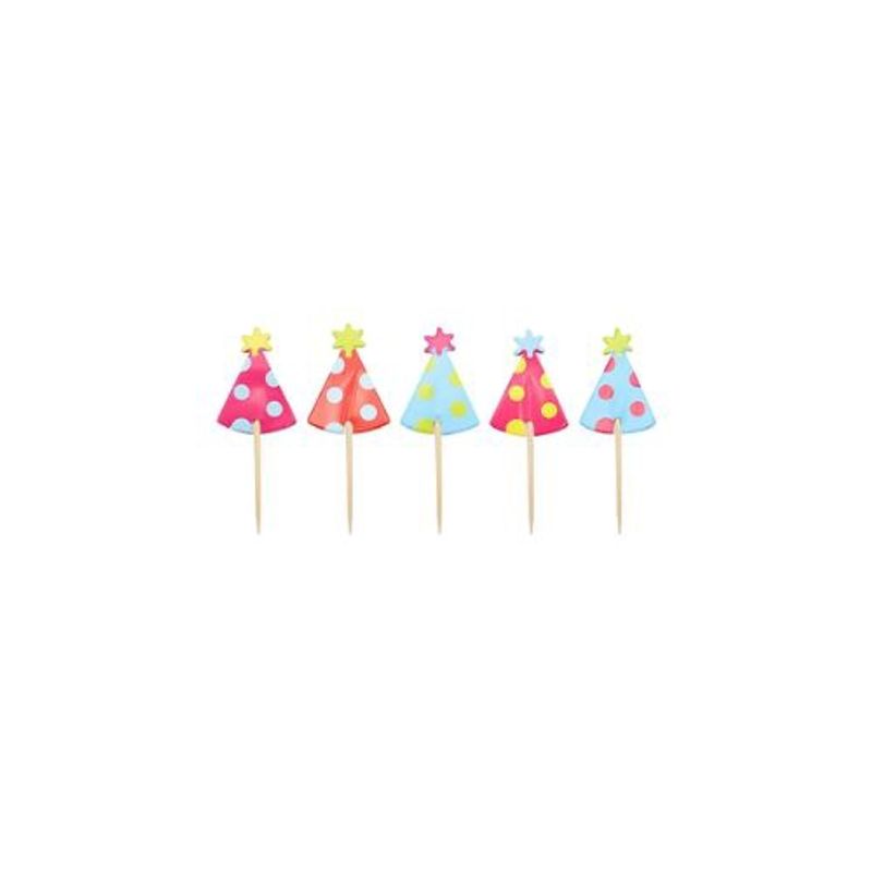 GENERICO - Topper Figura Gorro De Fiesta 12pcs 9cm