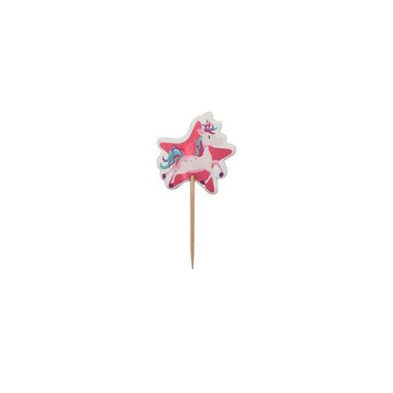 GENERICO - Topper Con Unicornio 12pcs 9cm