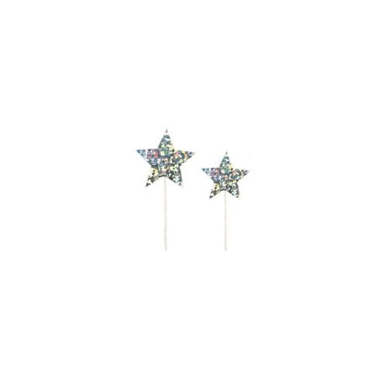 GENERICO - Topper Estrellas Color Plata 7pcs 24x18x12x8cm