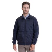 Poleron Frente Acolchado Hombre Casual Azul Marino