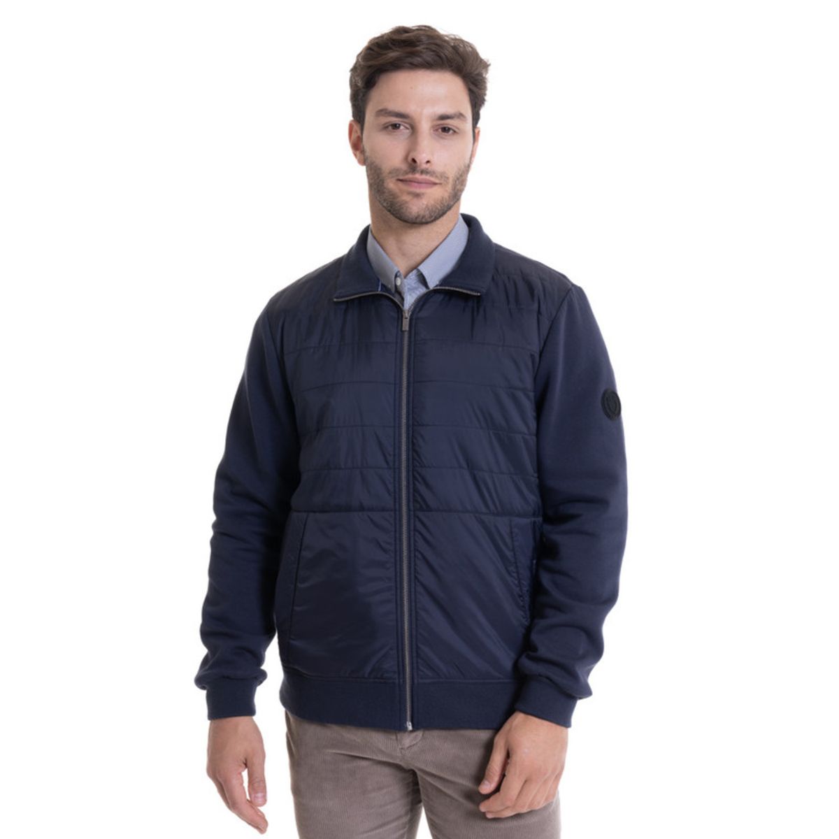 MCGREGOR - Poleron Frente Acolchado Hombre Casual Azul Marino MCGREGOR