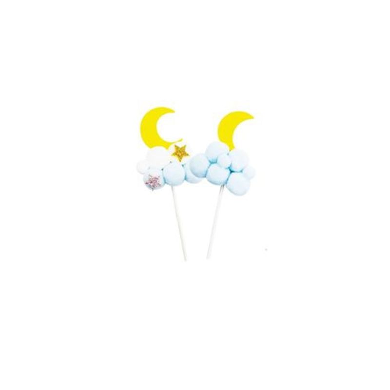 GENERICO - Topper De Luna Con Nube 6x20cm 2pcs