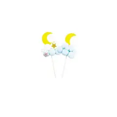 GENERICO - Topper De Luna Con Nube 6x20cm 2pcs