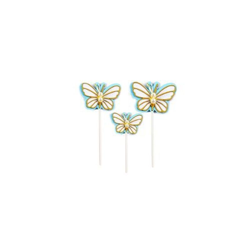 GENERICO - Topper De Mariposas 3pcs 13cm
