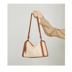 PUREPOWER - Bolso bandolera de mujer en piel en contraste de color