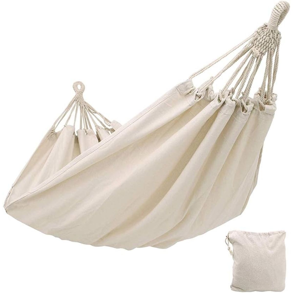 BLUEDREAMER - Columpio hamaca  algodón portátil para acampar al aire libre en el jardín