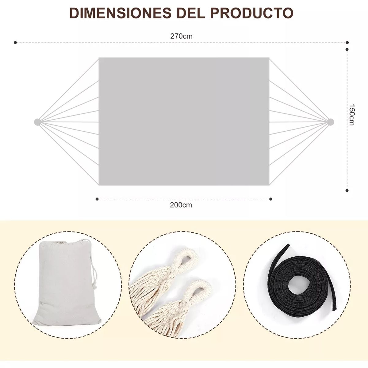 BLUEDREAMER - Columpio hamaca  algodón portátil para acampar al aire libre en el jardín