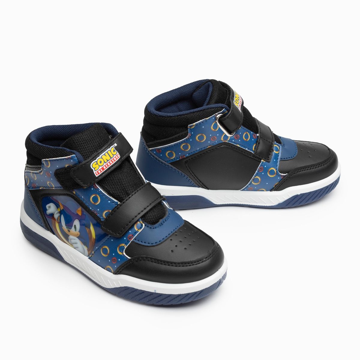 SONIC - Zapatillas Con Luces Caña Alta Niño Aros Dorados Azul Sonic