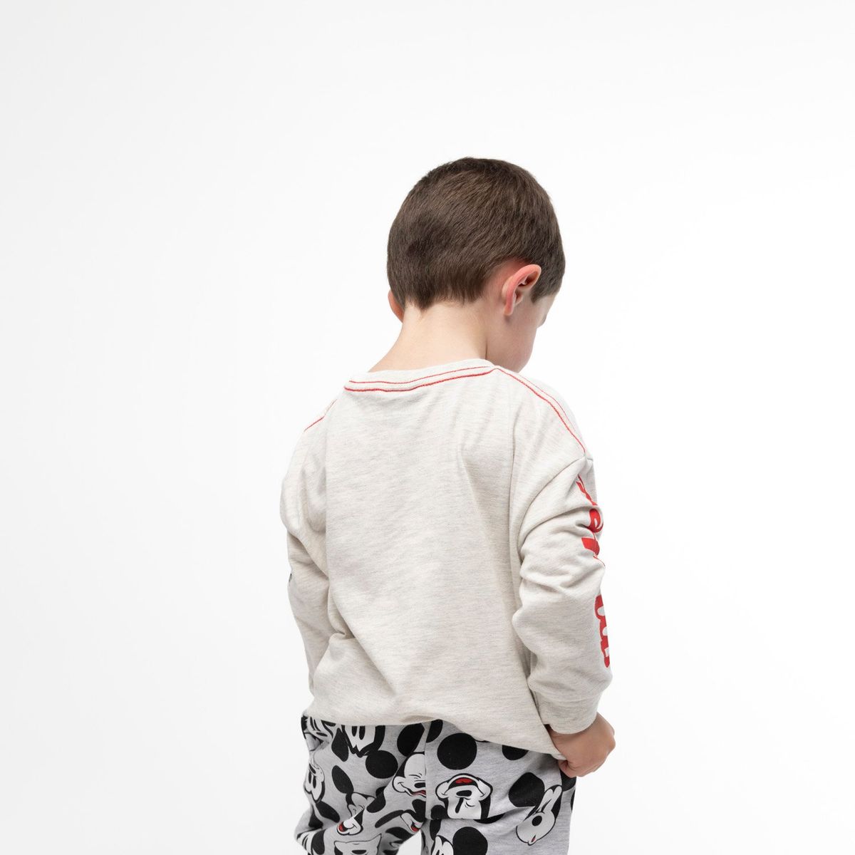 DISNEY - Polera Manga Larga Niño Mickey Gris Disney