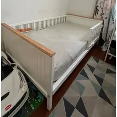 MPA DECOHOGAR - Cama infantil ranurada con barandas removibles - 1,5 plaza