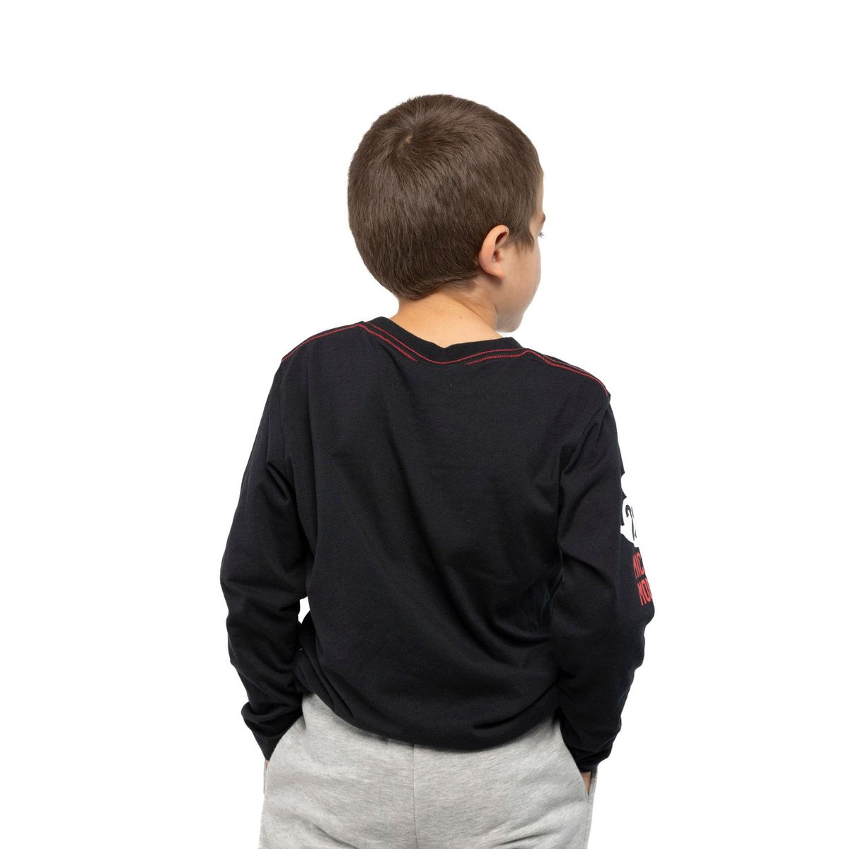 DISNEY - Polera Manga Larga Niño Angry Mickey Negro Disney