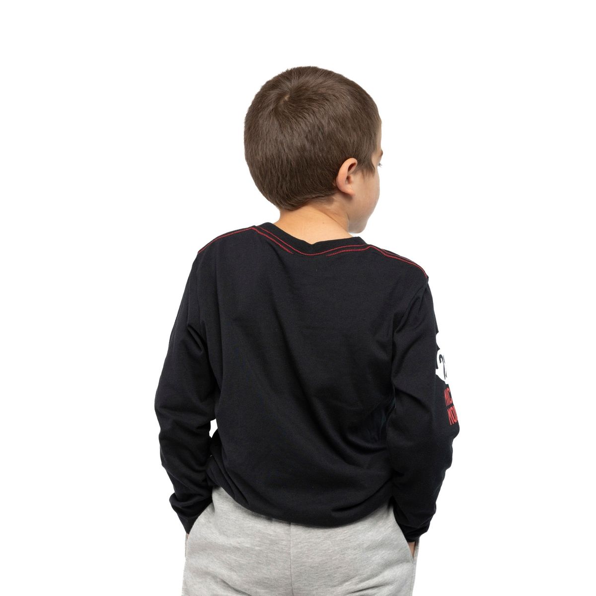 DISNEY - Polera Manga Larga Niño Angry Mickey Negro Disney
