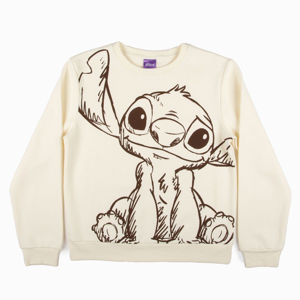DISNEY - Poleron Niña Lineal Lilo y Stitch Beige Disney